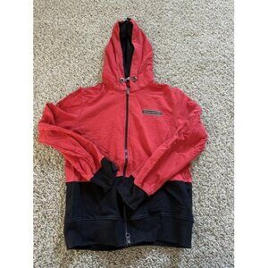 Baci & Abbracci kid zipped sweatshirt Sweater Hood Size Medium Boys Black Red